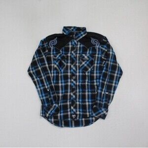 Rock 47 By Wrangler Men Shirt Button Down Pearl Snap Size Small